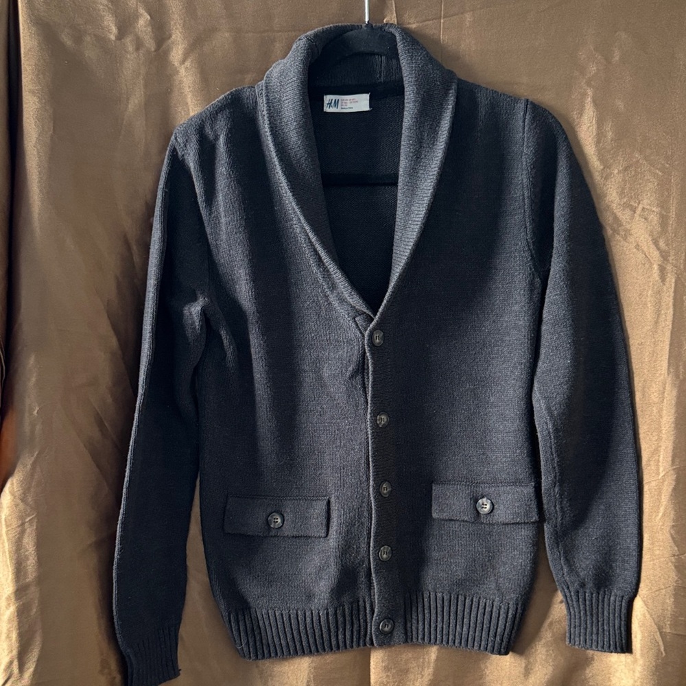 H&M Charcoal Men's Cardigan Sweater